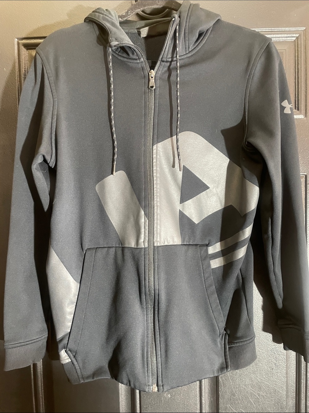 Under Armour Black Performance Full-Zip Hoodie with Silver Logo